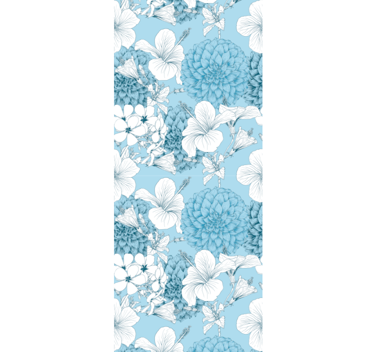 Bleu flour opening Flower Wallpaper - TenStickers