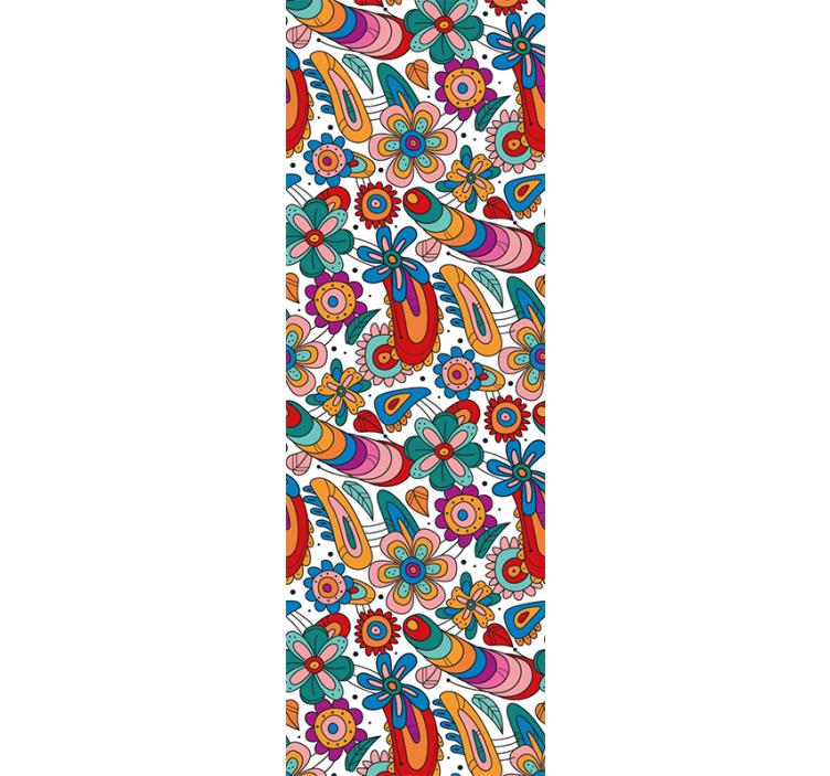 Floral Whimsy Pattern flower wallpaper - TenStickers