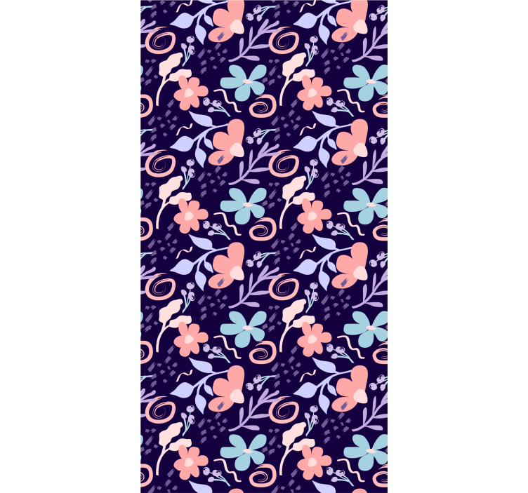 Purple Floral Pattern flower wallpaper - TenStickers