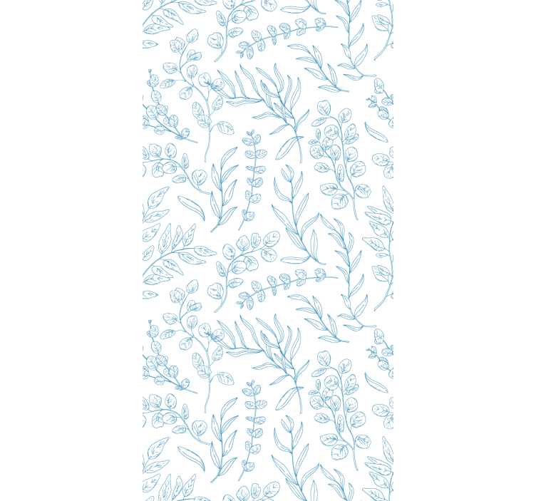 Floral Sketch Design leaf wallpaper - TenStickers