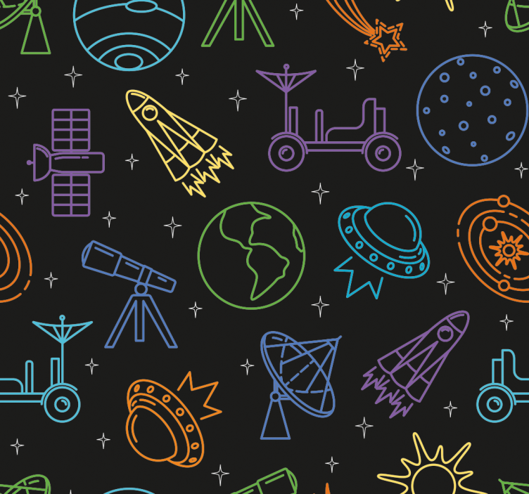 Celestial exploration kids wallpaper - TenStickers