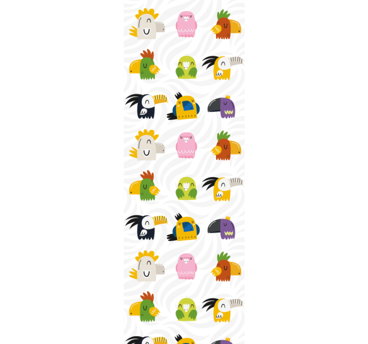 Exotic birds cartoon modern wallpaper - TenStickers