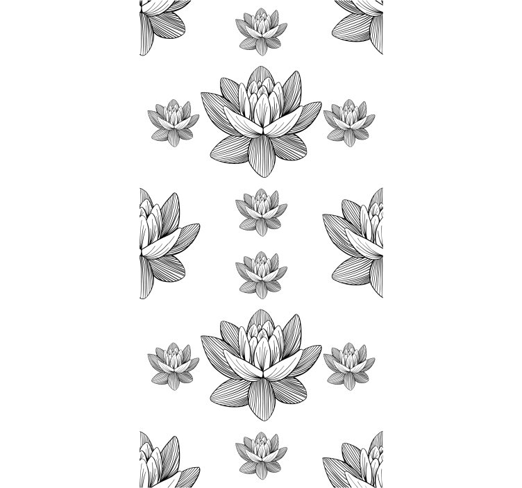 Lotus Blossom Pattern flower wallpaper - TenStickers