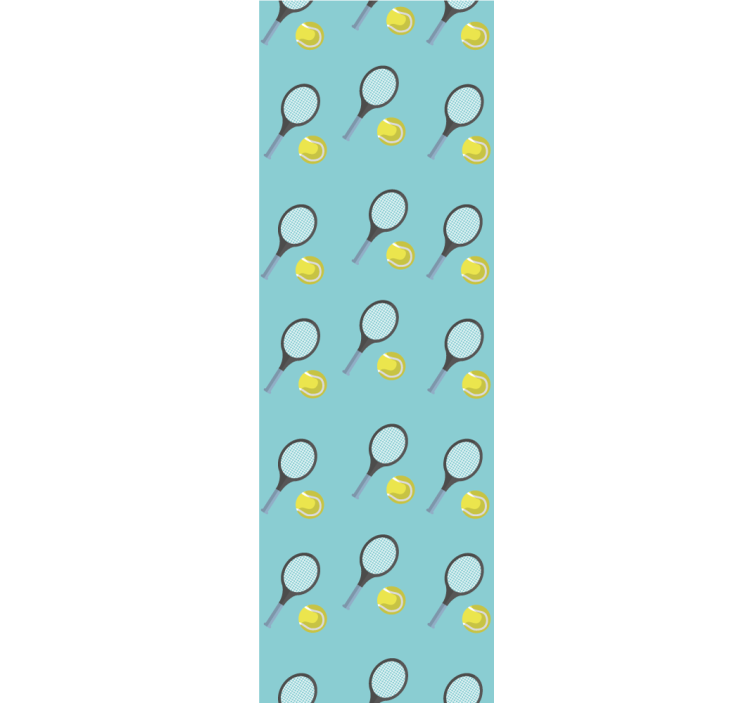 Ball and tennis blue Childrens Wallpaper - TenStickers