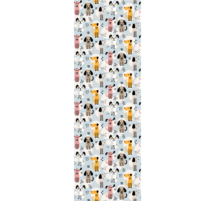 Canine Pattern Play dogs wallpaper - TenStickers