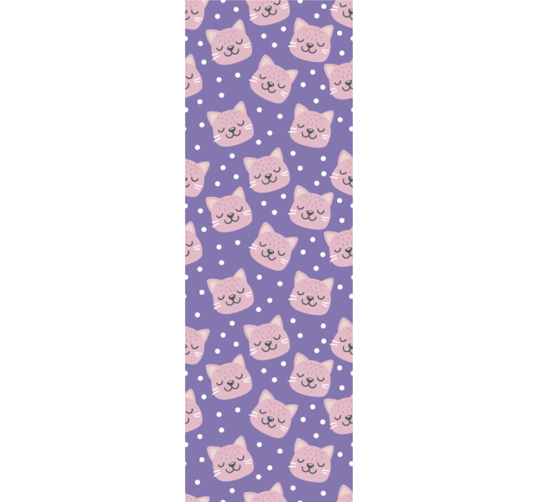 Polka Cat Pattern nursery wallpaper - TenStickers