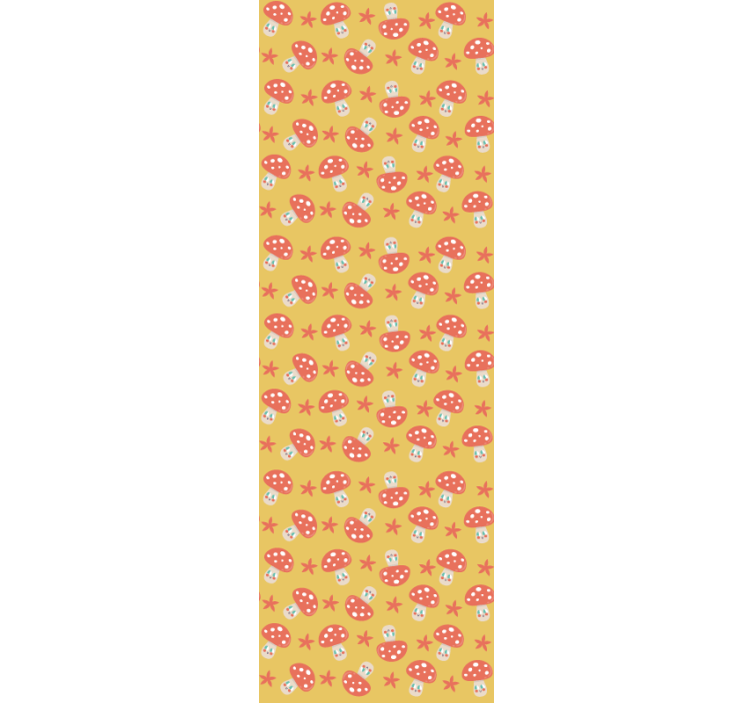Playful Mushroom Pattern ornamental wallpaper - TenStickers