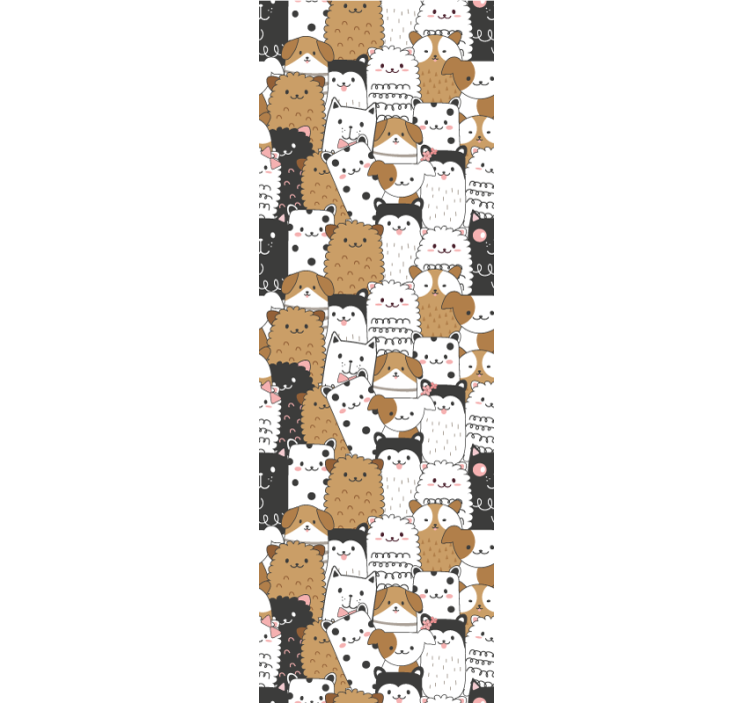 Playful Cat Motif cat wallpaper - TenStickers