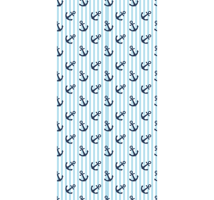 Nautical Anchors striped wallpaper - TenStickers