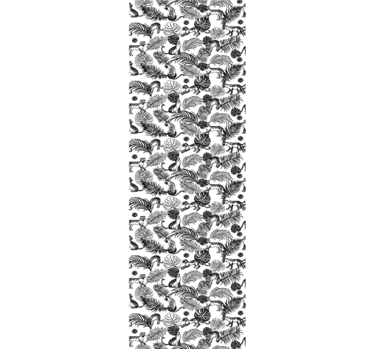 Black and white leopard tropical Wallpaper - TenStickers