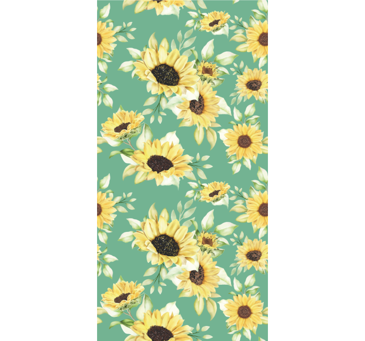 Sunflower Blooms flower wallpaper - TenStickers