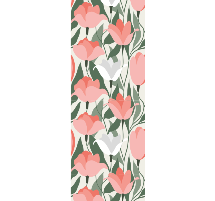Botanical Tulip Pattern flower wallpaper - TenStickers