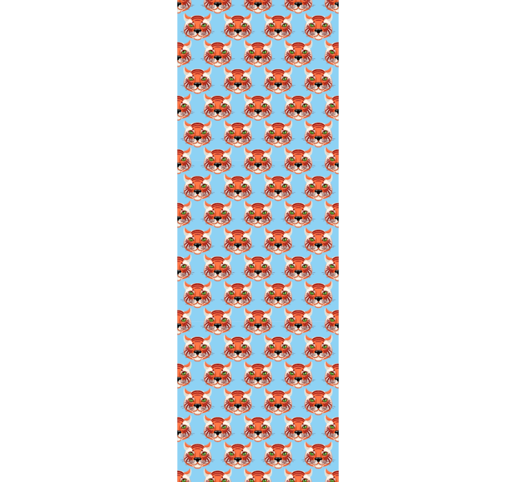 Cute tiger faces cat wallpaper - TenStickers