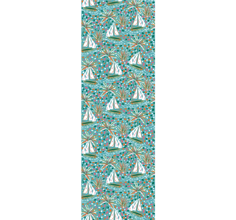 Sailing Motif scandinavian wallpaper - TenStickers