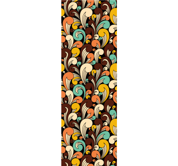 Black background hippy shapes Vintage Wallpaper - TenStickers