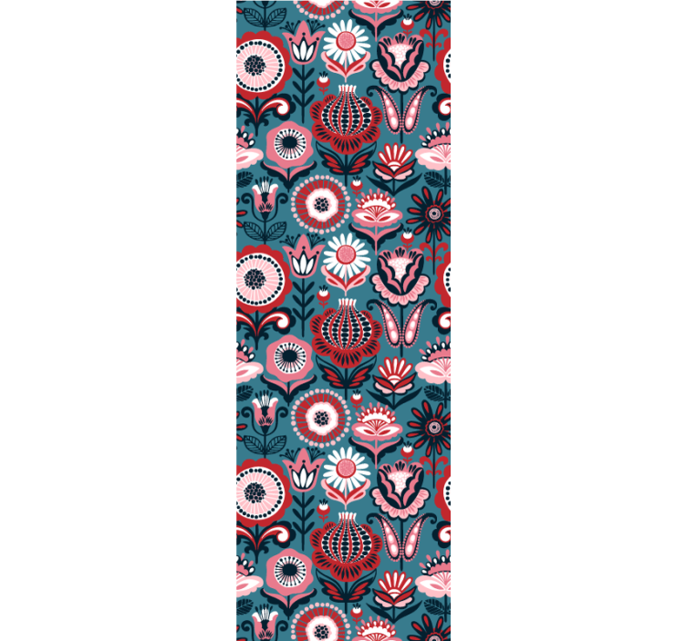 Ornamental Blooms floral ornament wallpaper - TenStickers