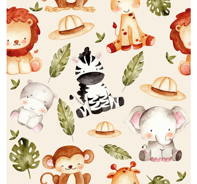 Safari Animal Friends animal wallpaper - TenStickers