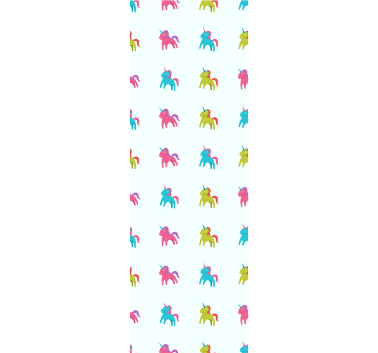 Colorful Unicorns animal wallpaper - TenStickers