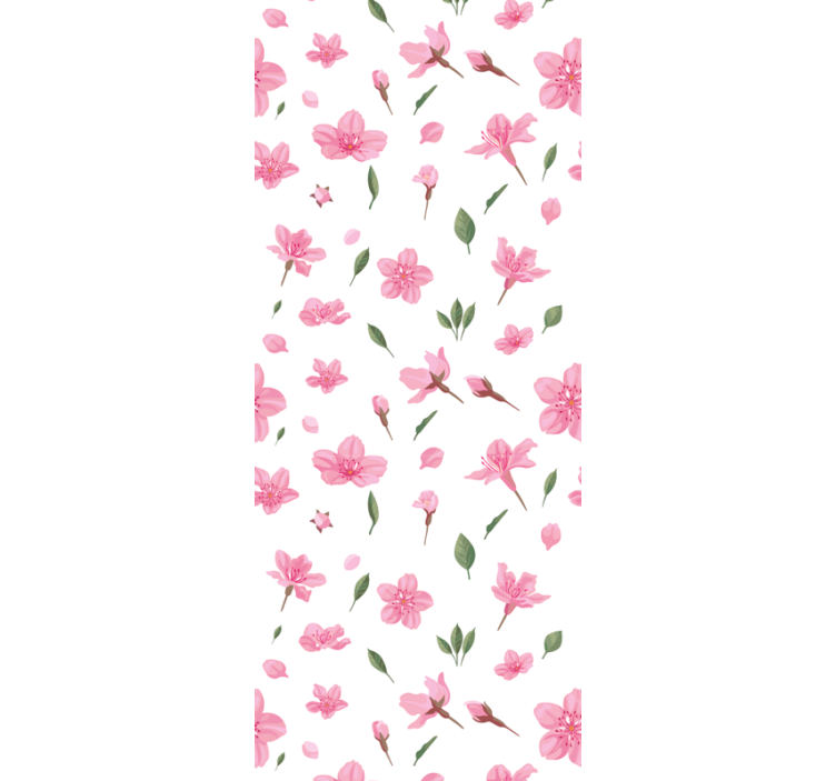 Pink Blossom Pattern flower wallpaper - TenStickers