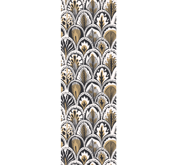 art deco fans pattern Ornamental wallpaper - TenStickers