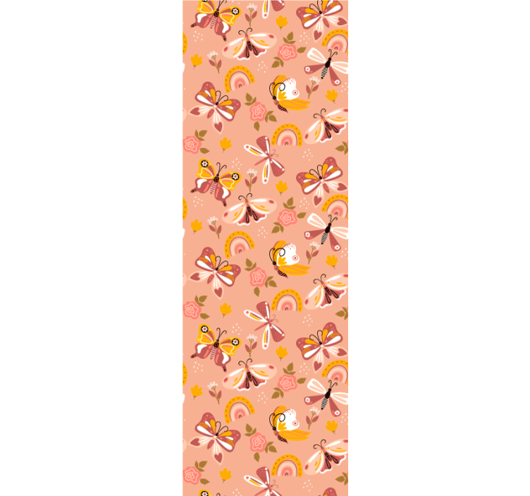 Butterfly Flora Pattern butterfly wallpaper - TenStickers