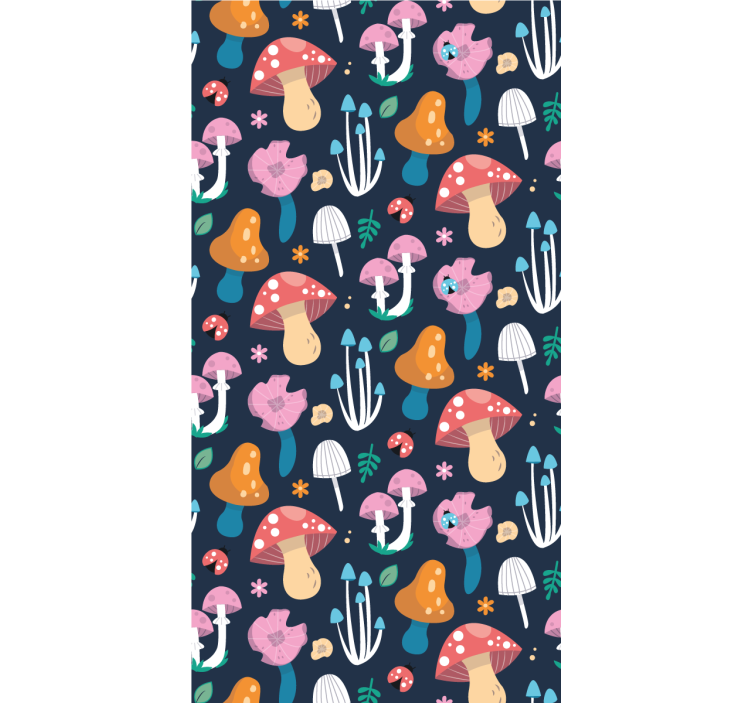 Nautical Mushrooms modern wallpaper - TenStickers