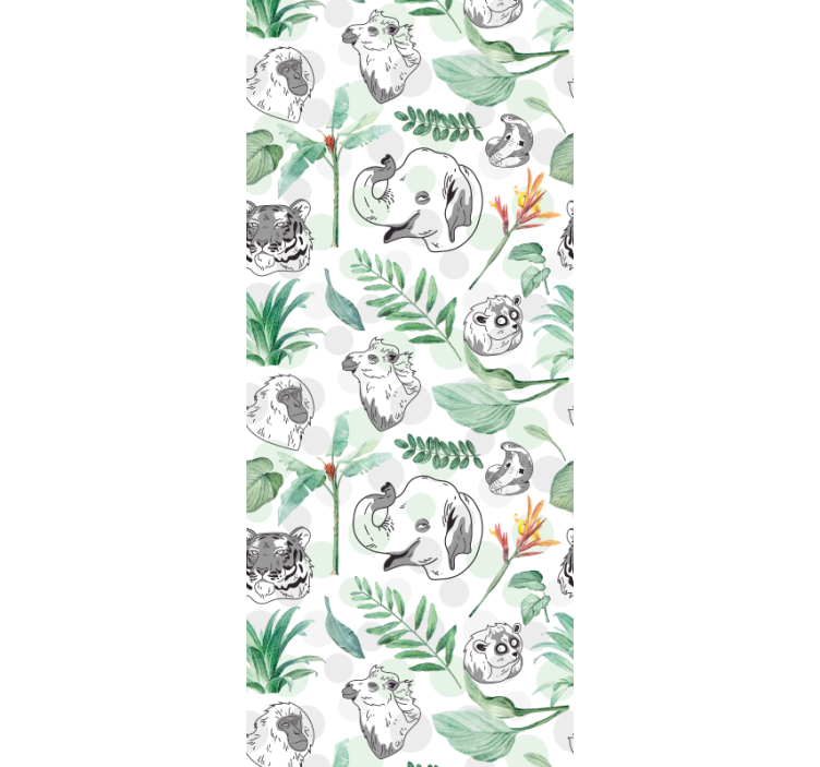 Animal wallpaper jungle faces - TenStickers
