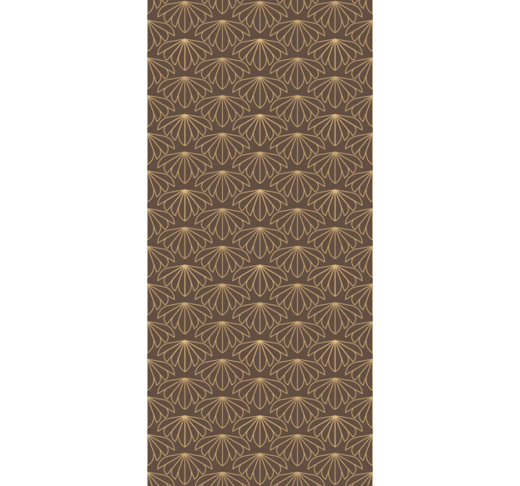 Brown stylised Pattern floral ornament wallpaper - TenStickers