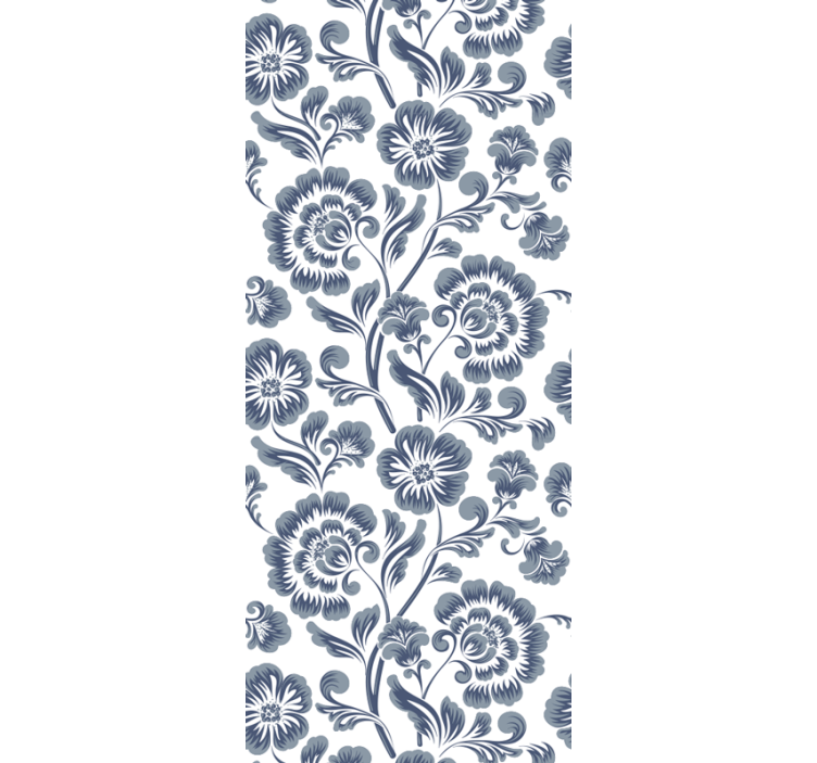 Flowers white background Victorian wallpaper - TenStickers
