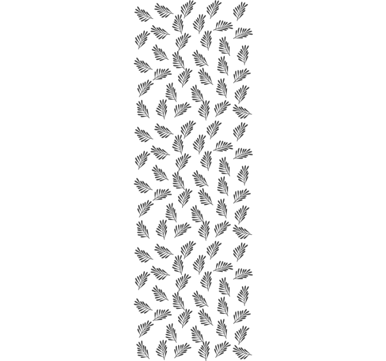 Black and white simple pattern leaf wallpaper - TenStickers