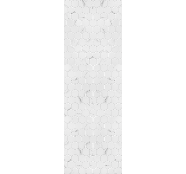 Hexagon white pattern marble wallpaper - TenStickers