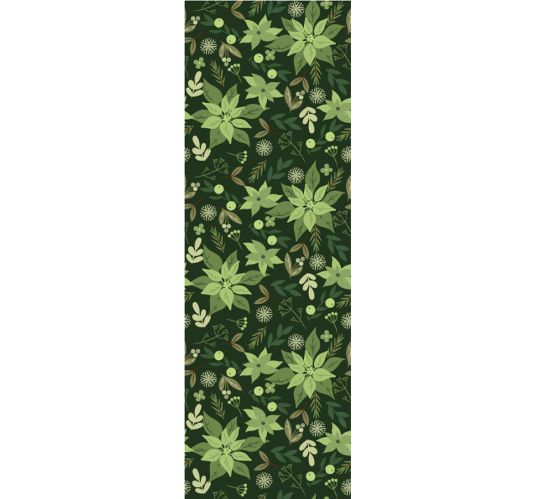 Green flowers Christmas decorations wallpaper - TenStickers