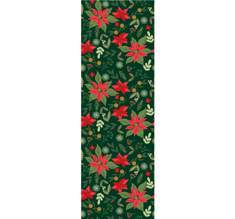 Festive Floral Pattern christmas wallpaper - TenStickers