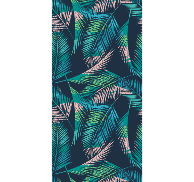 Exotic palms tropical pattern leaf wallpaper - TenStickers