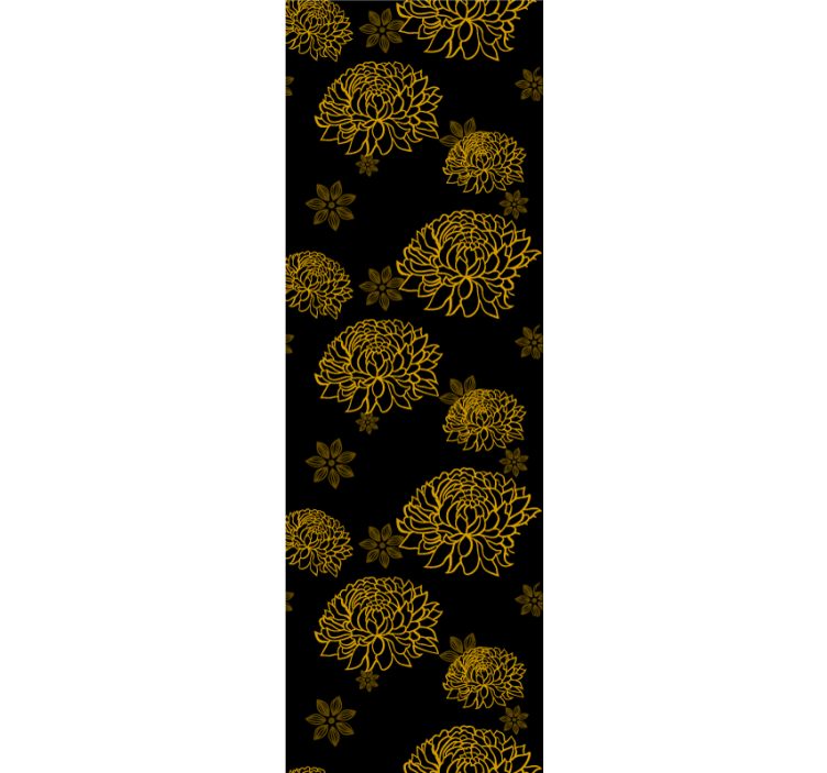 Golden floral ornament wallpaper - TenStickers