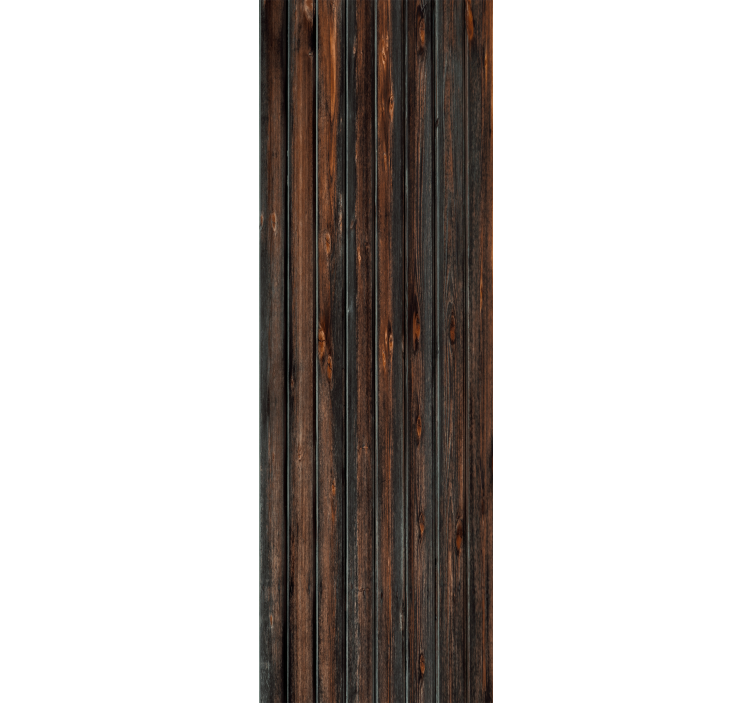 Wood style burnt black wood wallpaper - TenStickers