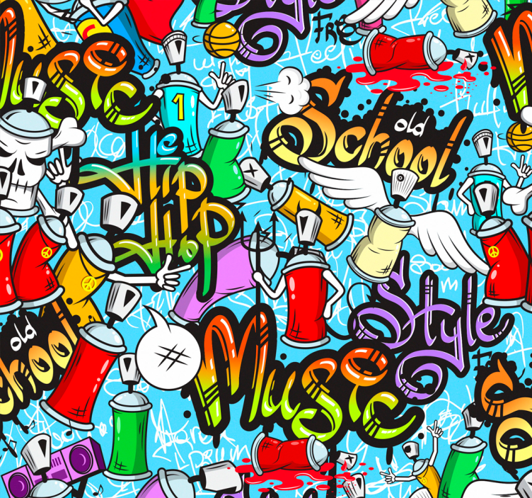 Urban Graffiti Hip-Hop Culture art wallpaper - TenStickers