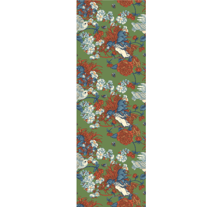 Birds Among Blooms flower wallpaper - TenStickers