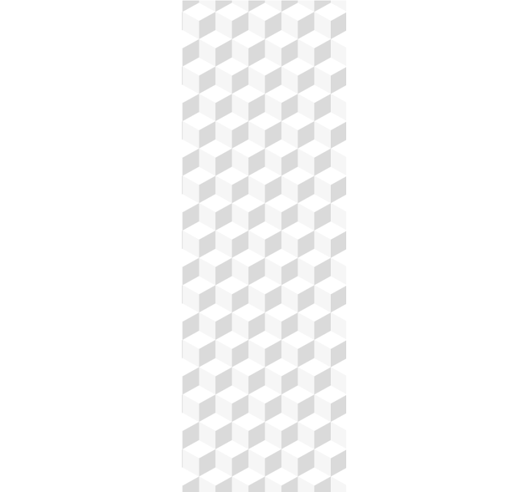 White 3D cubes pattern square wallpaper - TenStickers