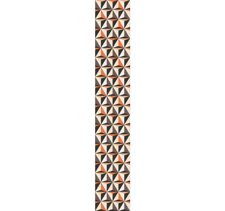 Retro triangle patterned lines 3D wallpaper - TenStickers
