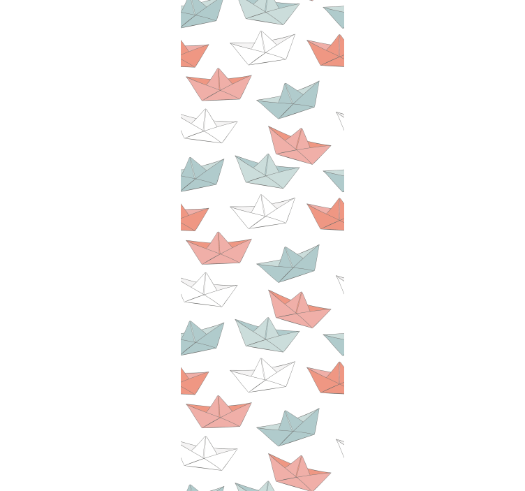 Origami boat pattern kids wallpaper - TenStickers
