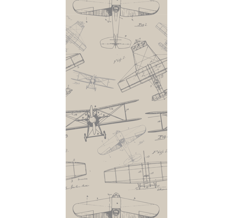 "Vintage" planes pattern classic wallpaper - TenStickers