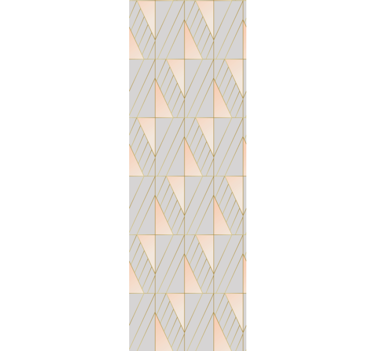 Pink and grey art deco style pattern wallpaper - TenStickers