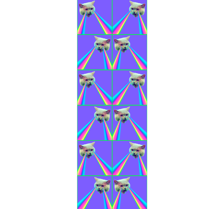 Vaporwave laser design pattern cat wallpaper - TenStickers