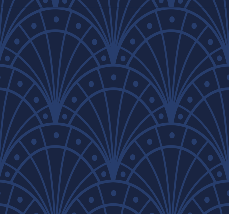 Navy blue art déco entryway wallpaper - TenStickers