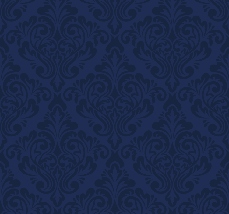 Navy blue Damask living room wallpaper - TenStickers