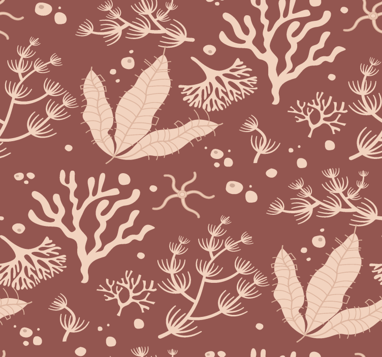 Submarine plants terracotta wallpaper - TenStickers