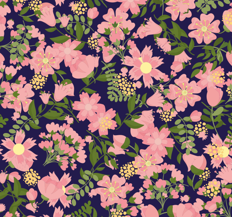 Floral Pattern Harmony flower wallpaper - TenStickers