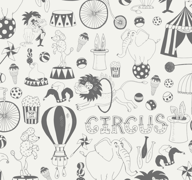 Circus Themed Print kids wallpaper - TenStickers