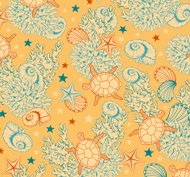 Marine Motif Ensemble fish wallpaper - TenStickers